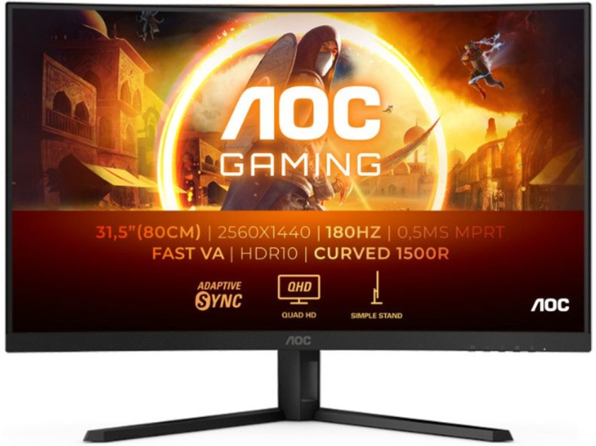 Монитор AOC CQ32G4VE, 31.5" Curved 1500R, Fast VA WLED, 2560x1440@180 Hz, 1ms GtGна ниска цена с бърза доставка - BestPC.BG