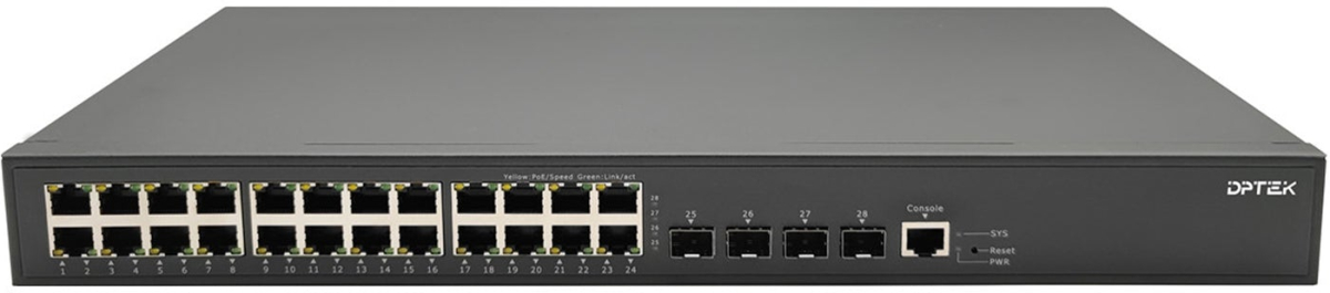 Комутатор/Суич DPTEK DK2210M-24T4S-S, 4х 1G-2.5G SFP + 24х 10-100-1000M RJ45,на ниска цена с бърза доставка - BestPC.BG