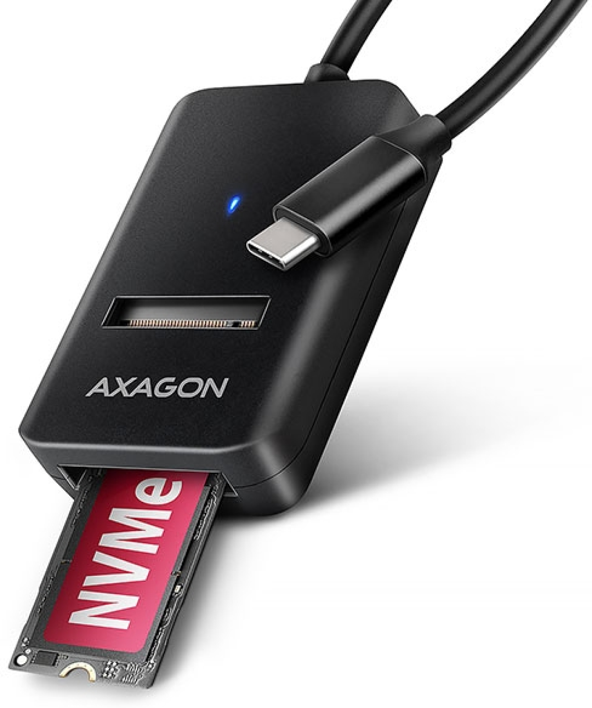 Кутия/Чекмедже за HDD AXAGON ADM2-CM, USB 3.2 Gen 2 към M.2 NVMe/SATA, 10Gbps, UASP, черенна ниска цена с бърза доставка - BestPC.BG