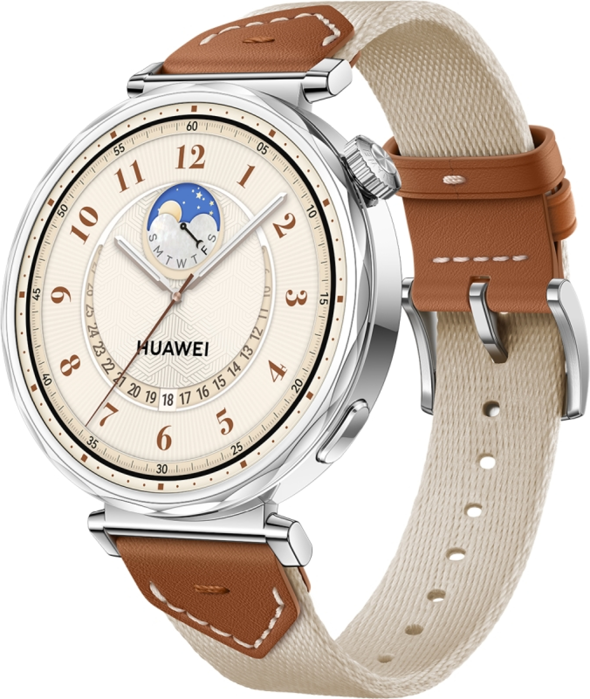 Смарт часовник Huawei Watch GT5 Jana-B19W, 1.32", Amoled 466x466 PPI 352, , BT5.2 BLE-BR-EDR, 5ATM, Бял/Кафявна ниска цена с бърза доставка - BestPC.BG