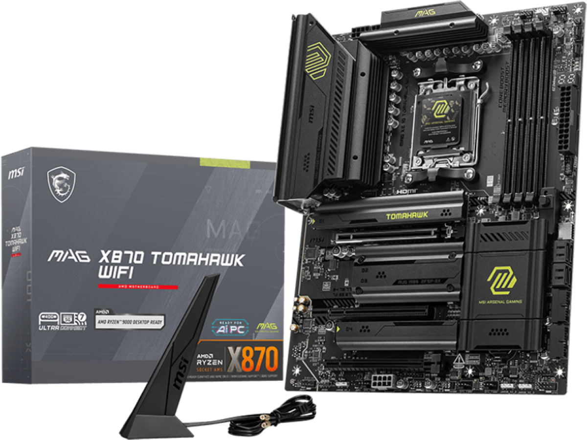 Дънна платка MSI MAG X870 TOMAHAWK WIFI, ATX, Socket AM5, AMD Tyzen 9000, Dual Channel DDR5, 7.1 Audioна ниска цена с бърза доставка - BestPC.BG