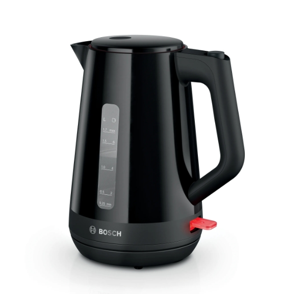Bosch TWK1M123, Пластмасова кана MyMoment, 2400 W, 1,7 l, Индикатор за чаши, Черенна ниска цена с бърза доставка - BestPC.BG