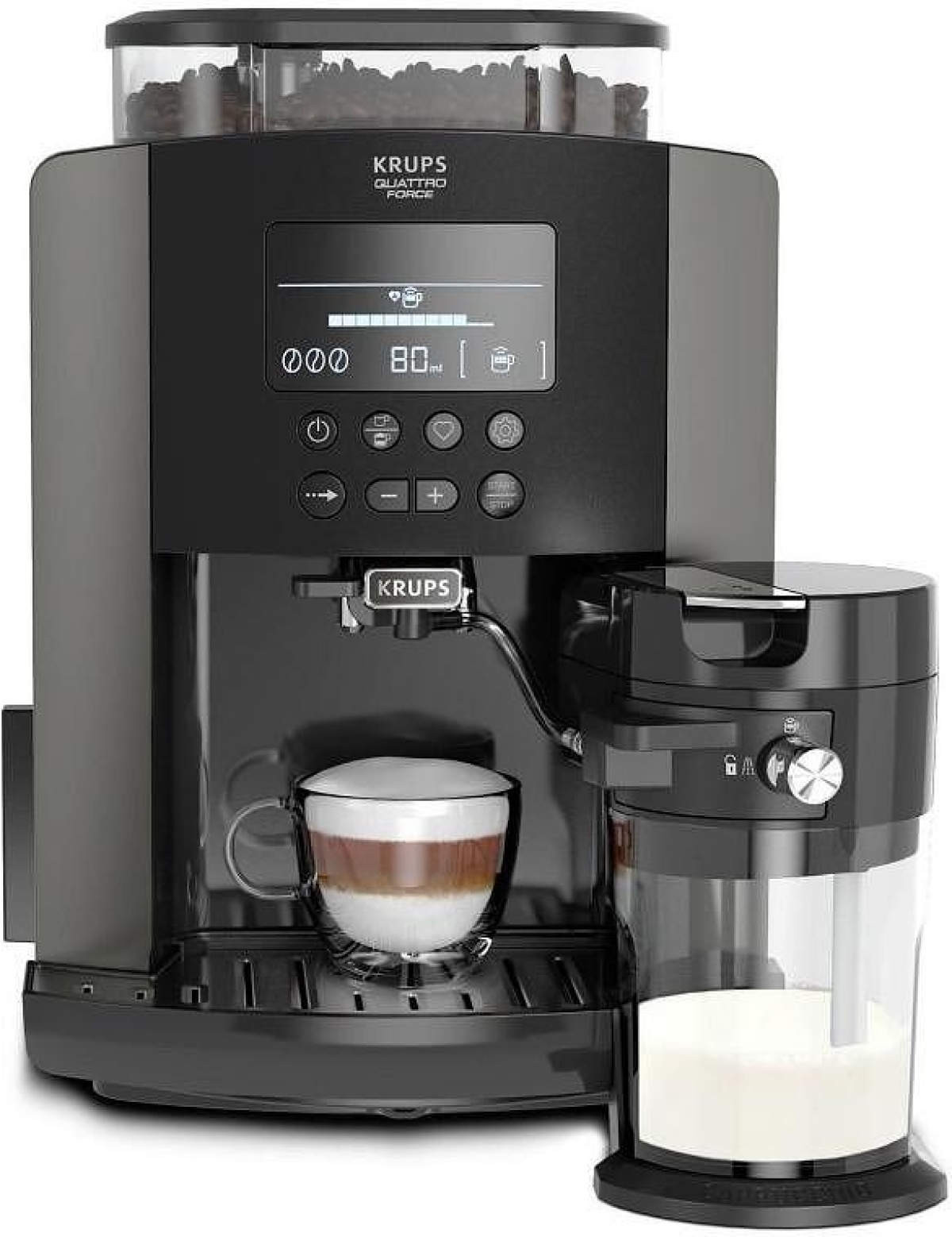 Кафемашина Krups EA819E10 Esp Arabica Latte Pewter Euна ниска цена с бърза доставка - BestPC.BG