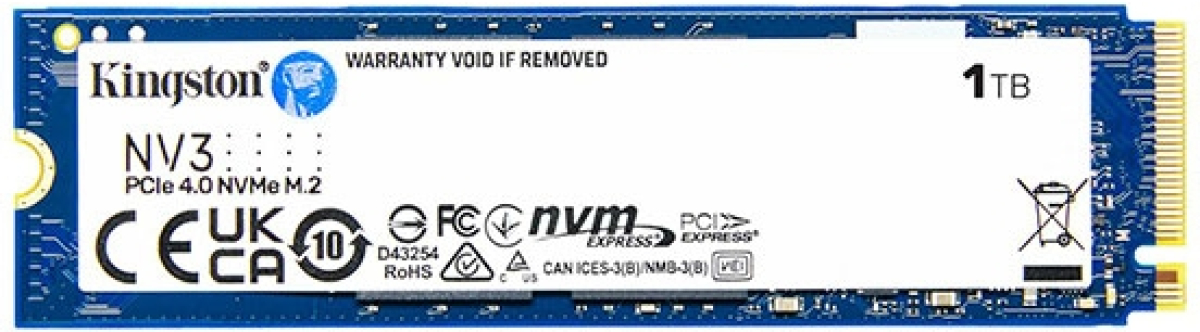 SSD Kingston NV3, 1TB, M.2 2280, До 6000 MB/s, PCI Express 4.0 x4, 3D NANDна ниска цена с бърза доставка - BestPC.BG