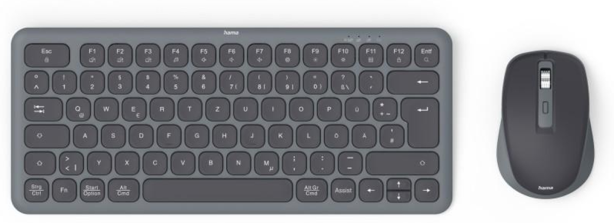 HAMA Безжичен комплект мини клавиатура и мишка  WKM-500,TKL кирилизирана, AI клавишна ниска цена с бърза доставка - BestPC.BG