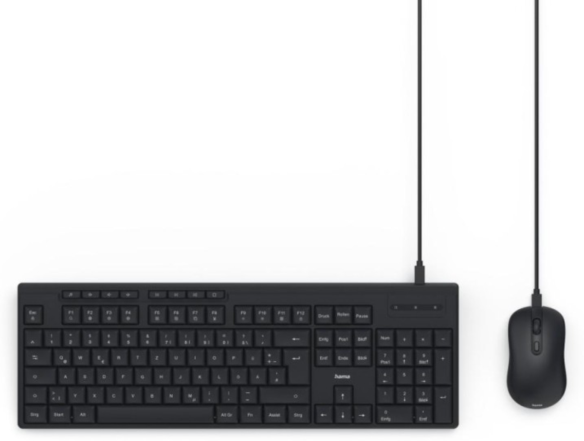 Клавиатура HAMA CKM-200, С кабел, Mac OS, Windows OS, USB, Комплект, Черенна ниска цена с бърза доставка - BestPC.BG