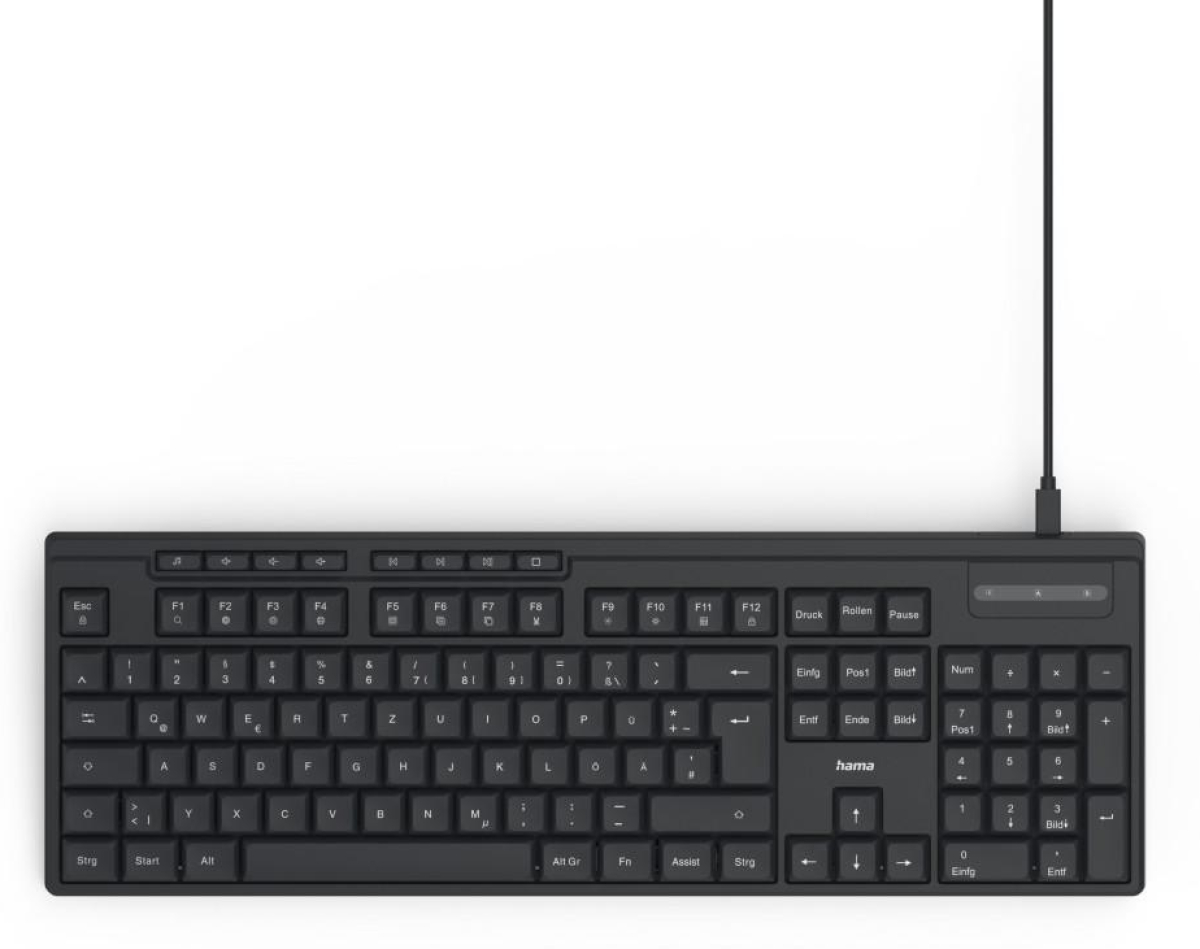Клавиатура HAMA CK-200, БДС Кирилизация, С кабел, Mac OS,Windows OS, Черенна ниска цена с бърза доставка - BestPC.BG