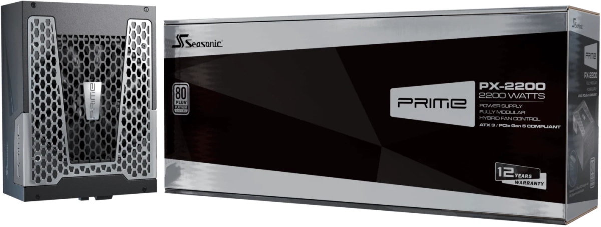 Захранване Seasonic PX ATX 3 2024, 2200 W, Active PFC, Ефективност 92%, 135 mm, 80PLUS TITANIUMна ниска цена с бърза доставка - BestPC.BG