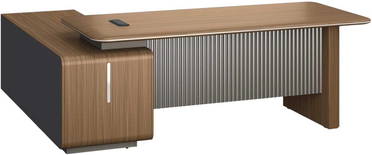 Бюро Бюро RFG Parma, 2200 х 1850 х 760 mm, ПДЧ 50 mm, орех и сивона ниска цена с бърза доставка - BestPC.BG