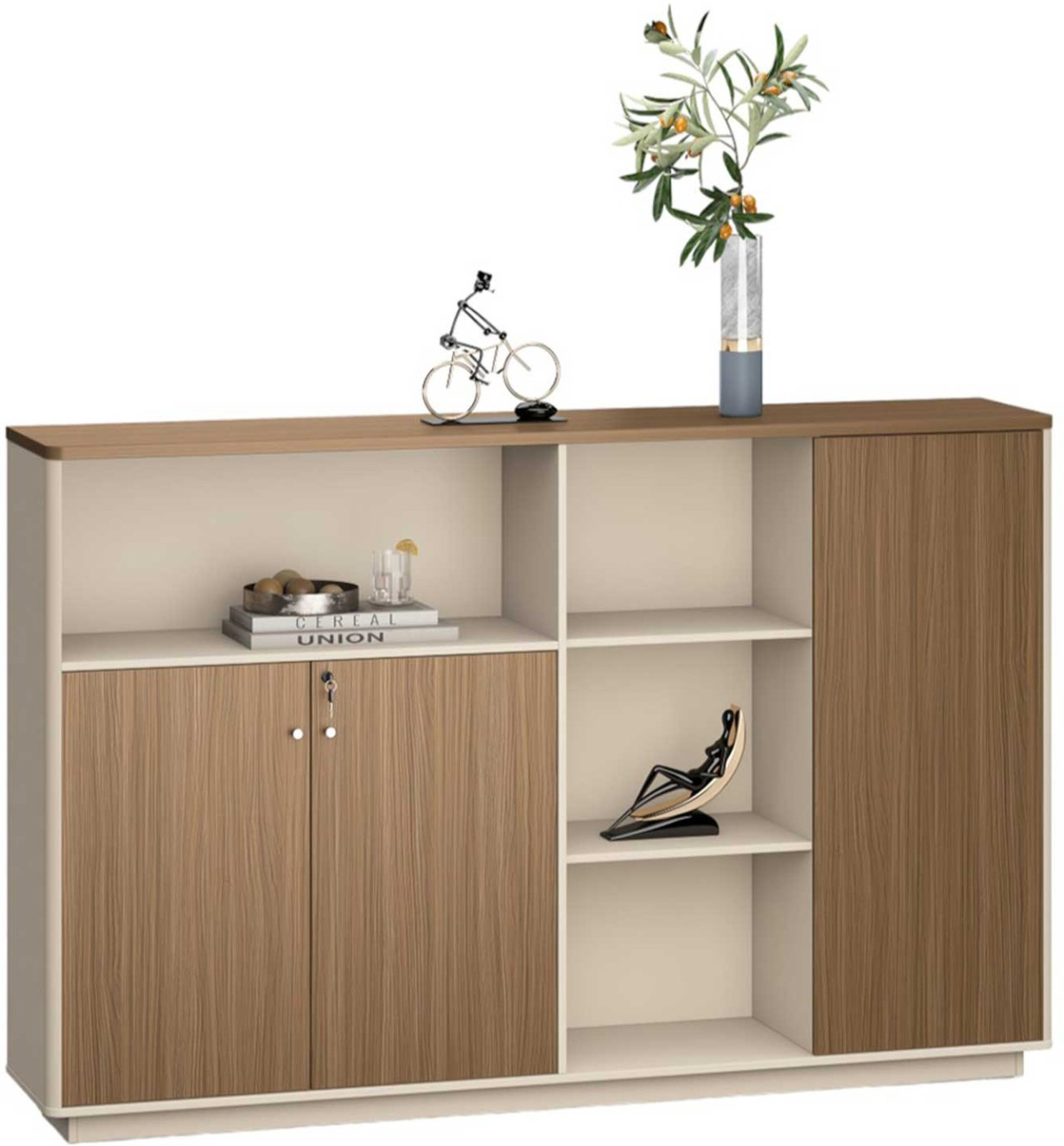 Шкаф RFG Paris, 2000 х 400 х 1300 mm, ПДЧ, орех и сивона ниска цена с бърза доставка - BestPC.BG