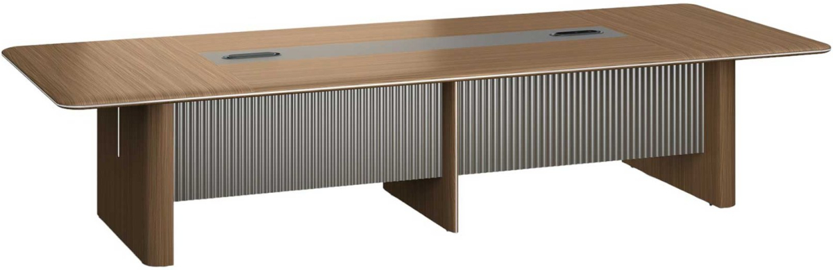 Бюро Заседателна маса RFG Parma, 3600 х 1400 х 750 mm, правоъгълен плот, ПДЧ 50 mm, орех и сивона ниска цена с бърза доставка - BestPC.BG