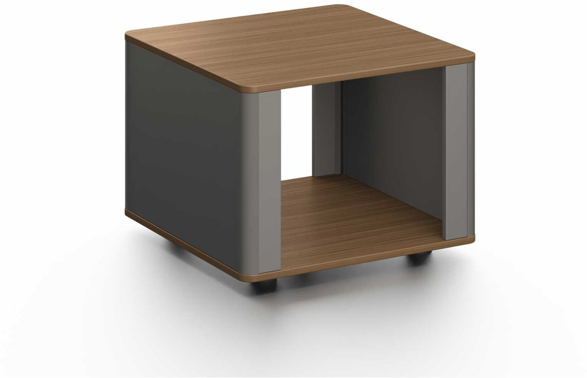 Ниска маса RFG Parma, 600 х 600 х 450 mm, квадратен плот, ПДЧ 25 mm, орех и сивона ниска цена с бърза доставка - BestPC.BG