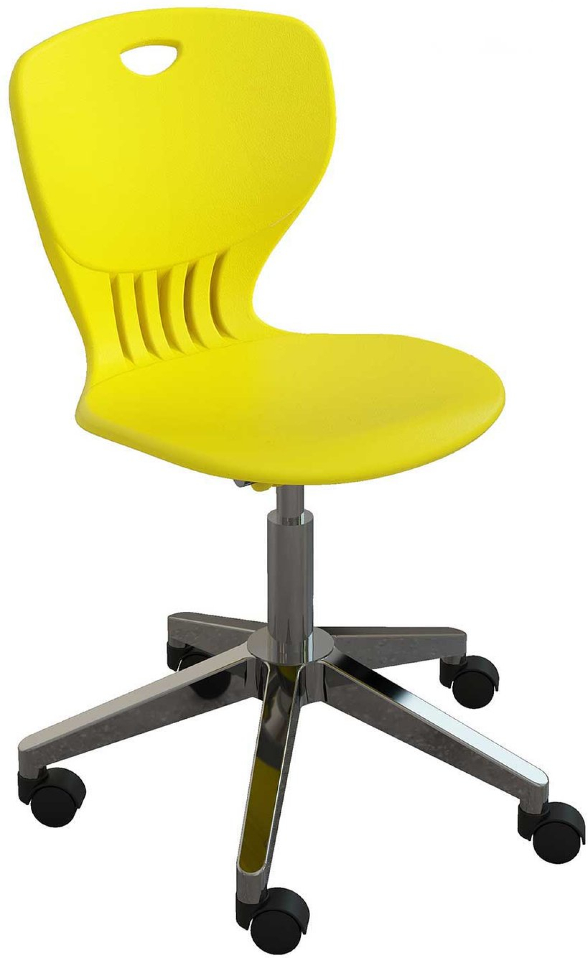 Ученически стол RFG Maxima Move Chrome, полипропилен, до 120 kg, жълтна ниска цена с бърза доставка - BestPC.BG