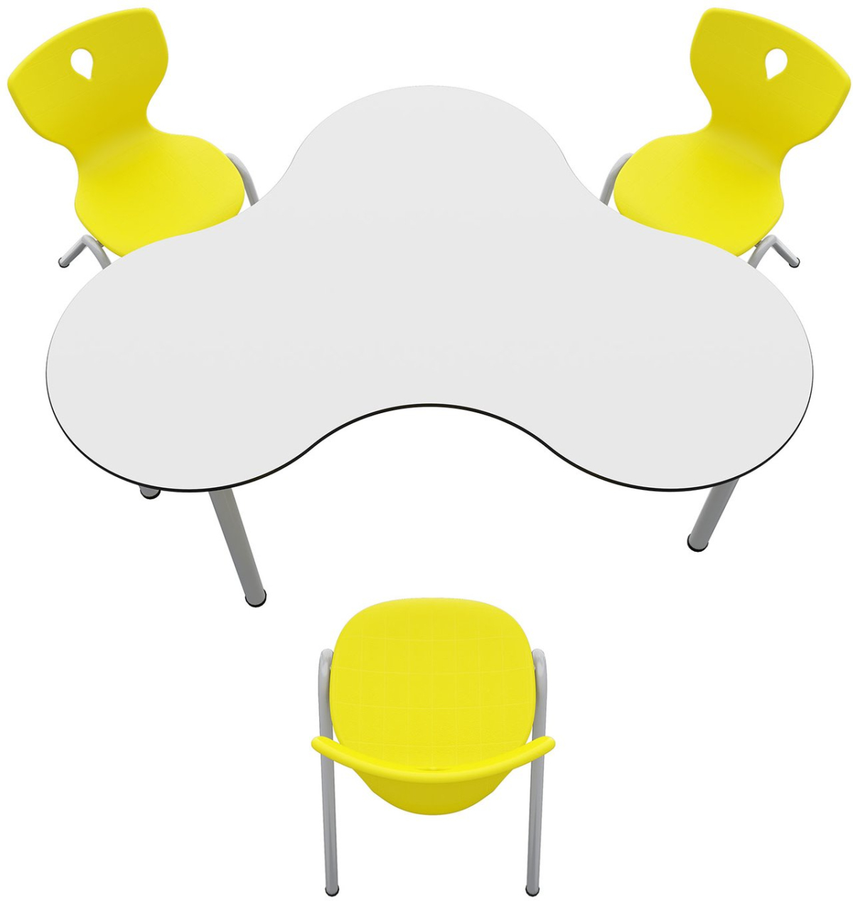 Бюро Ученическа маса RFG Puzzle, от I до IV клас, 1300 х 1000 х 680 mm, HPL, бял плот, сиви метални кракана ниска цена с бърза доставка - BestPC.BG