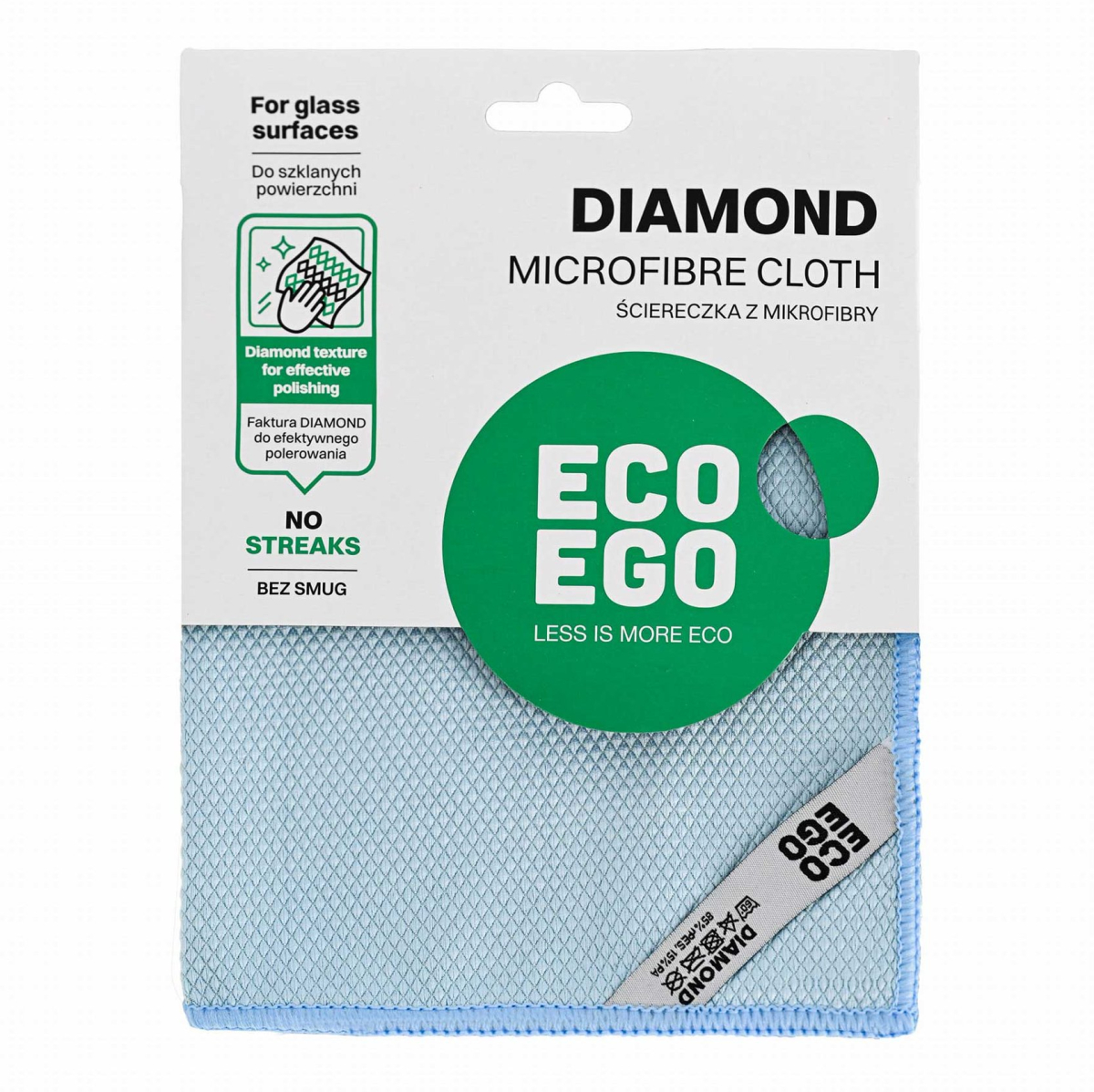 Почистващ продукт York Микрофибърна кърпа Eco Ego Diamond, за стъкла, 40 х 40 cmна ниска цена с бърза доставка - BestPC.BG