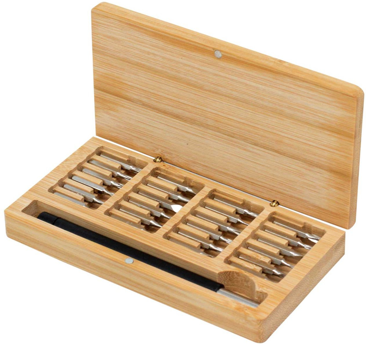 Multibit Комплект отвертки, 24 части, в кутия от бамбукна ниска цена с бърза доставка - BestPC.BG