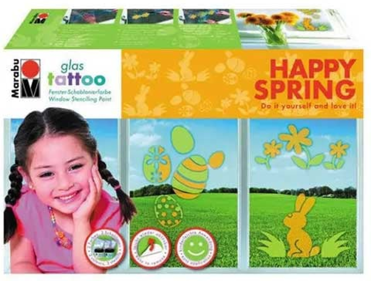 Marabu Татуировки за стъкло Happyspringна ниска цена с бърза доставка - BestPC.BG