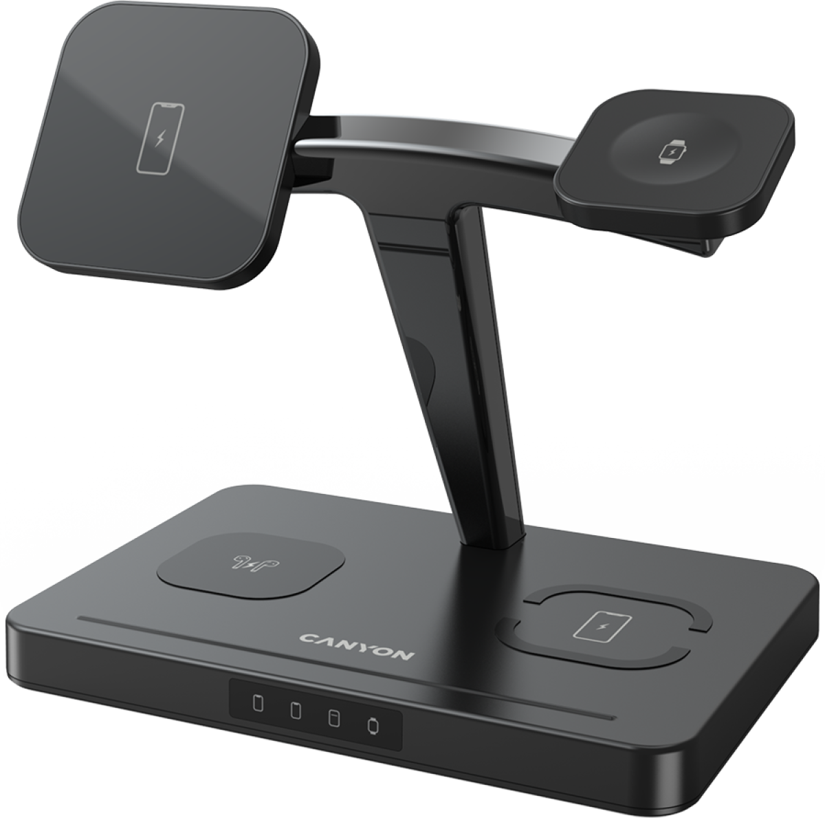 Принадлежност за смартфон CANYON безжично зарядно устройство, WS-404, 15W, 4in1, Черенна ниска цена с бърза доставка - BestPC.BG