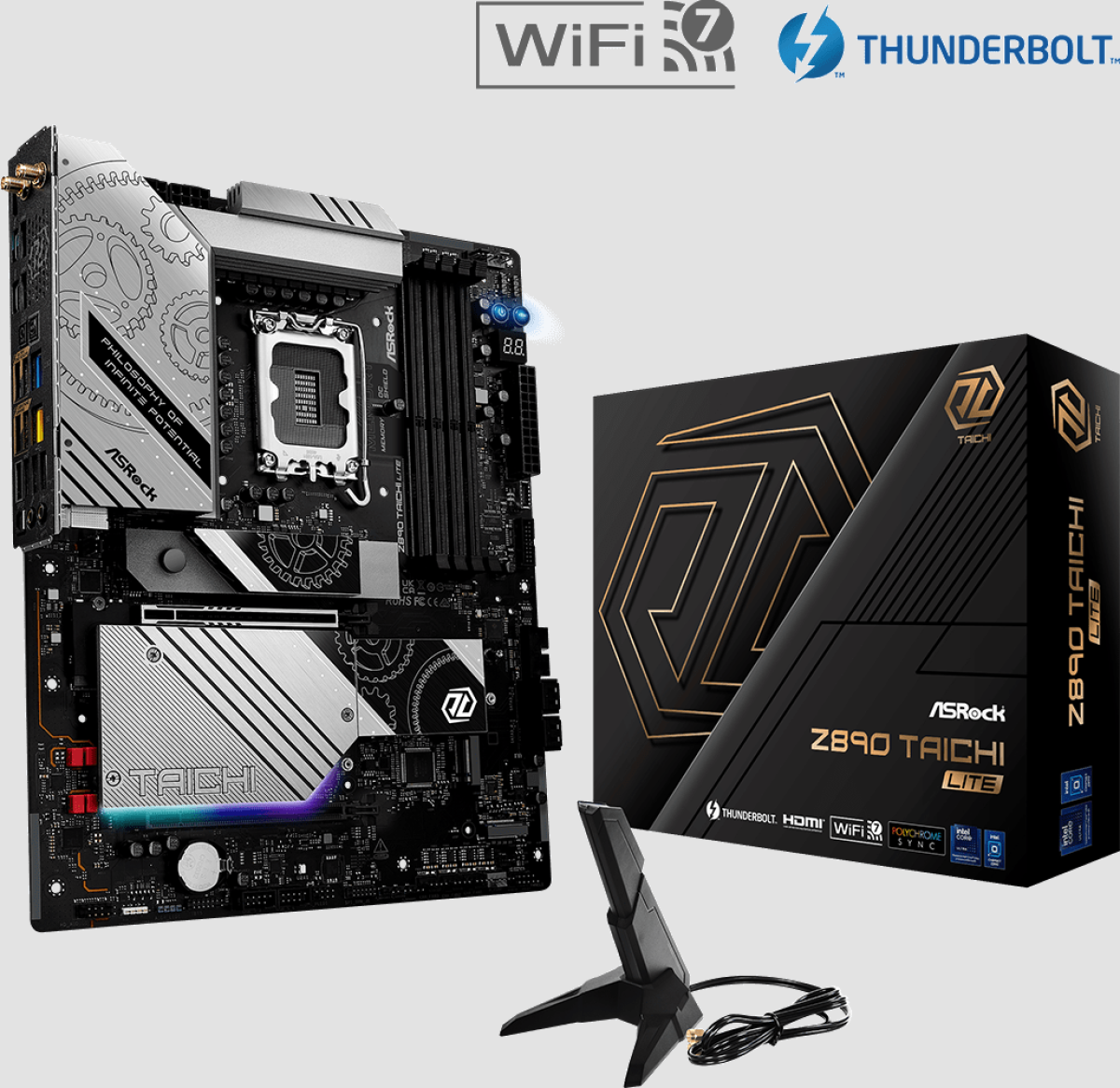 Дънна платка ASRock Z890 Taichi Lite, LGA1851, Intel Core Ultra, 4х DDR5, 5000 Mb/s, 802.11bе, ВТ 5.4, HDMIна ниска цена с бърза доставка - BestPC.BG