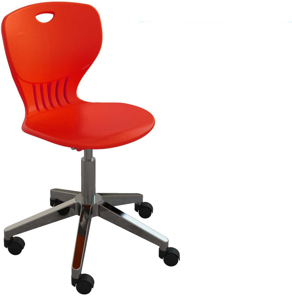 Ученически стол RFG Maxima Move Chrome, полипропилен, до 120 kg, червенна ниска цена с бърза доставка - BestPC.BG