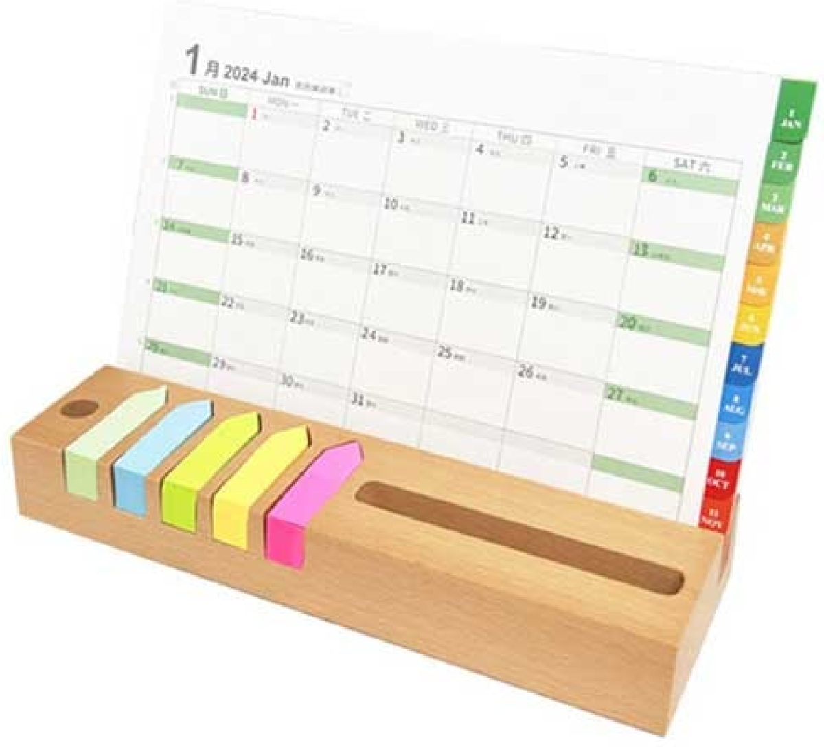 Green Поставка, с календар и листчета, бамбукова, 21 х 7 cmна ниска цена с бърза доставка - BestPC.BG