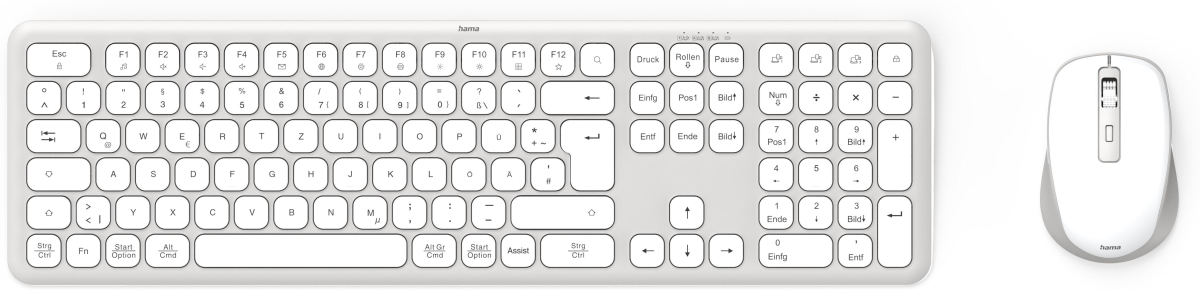 HAMA Безжичен комплект клавиатура и мишка WKM-550, бяла, 173066на ниска цена с бърза доставка - BestPC.BG