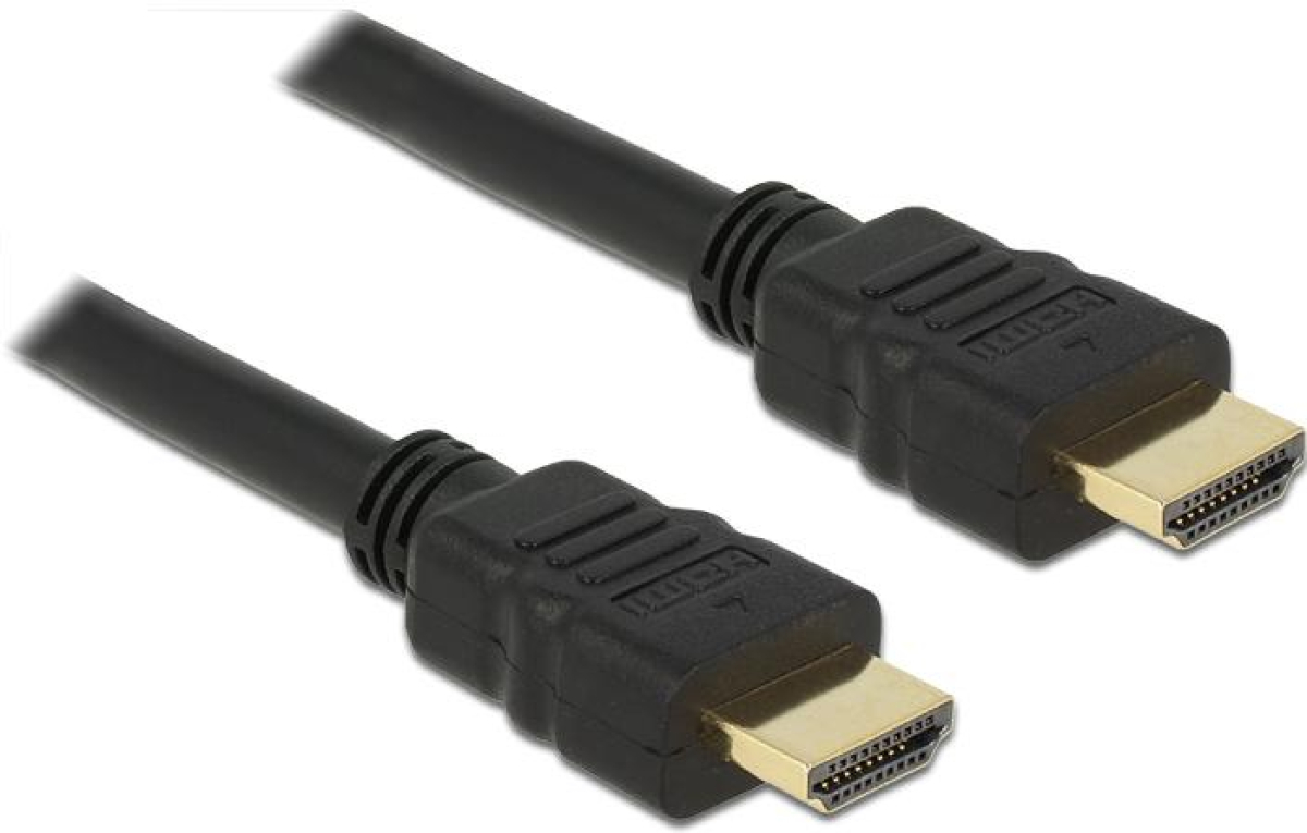 Кабел/адаптер Delock High Speed, HDMI към HDMI, Екраниран, 4K UHD, 10.2 Gbit/s, 0.25 m, Черенна ниска цена с бърза доставка - BestPC.BG