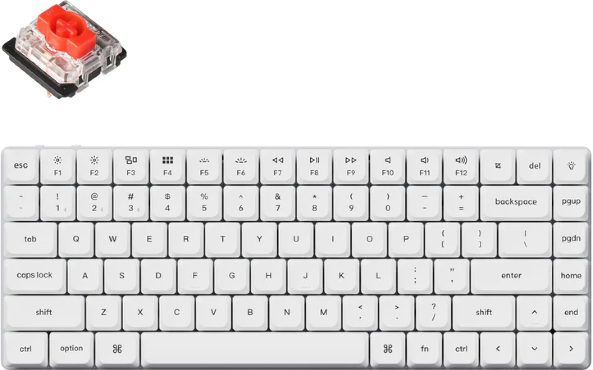 Геймърска механична клавиатура Keychron K3 Pro White QMK-VIA - Red Switch, Бялана ниска цена с бърза доставка - BestPC.BG