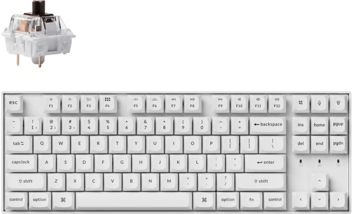 Геймърска механична клавиатура Keychron K8 Pro White K Pro Brown RGBна ниска цена с бърза доставка - BestPC.BG