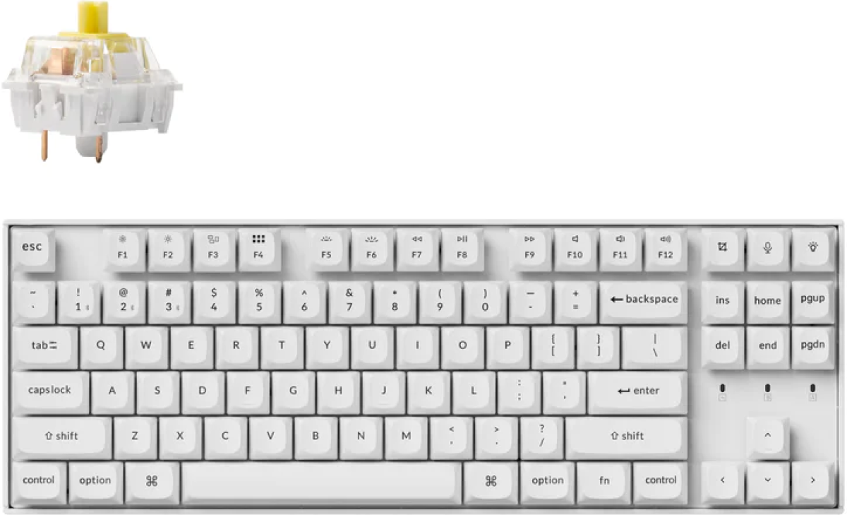 Геймърска механична клавиатура Keychron K8 Pro White K Pro Banana RGB, Бялана ниска цена с бърза доставка - BestPC.BG