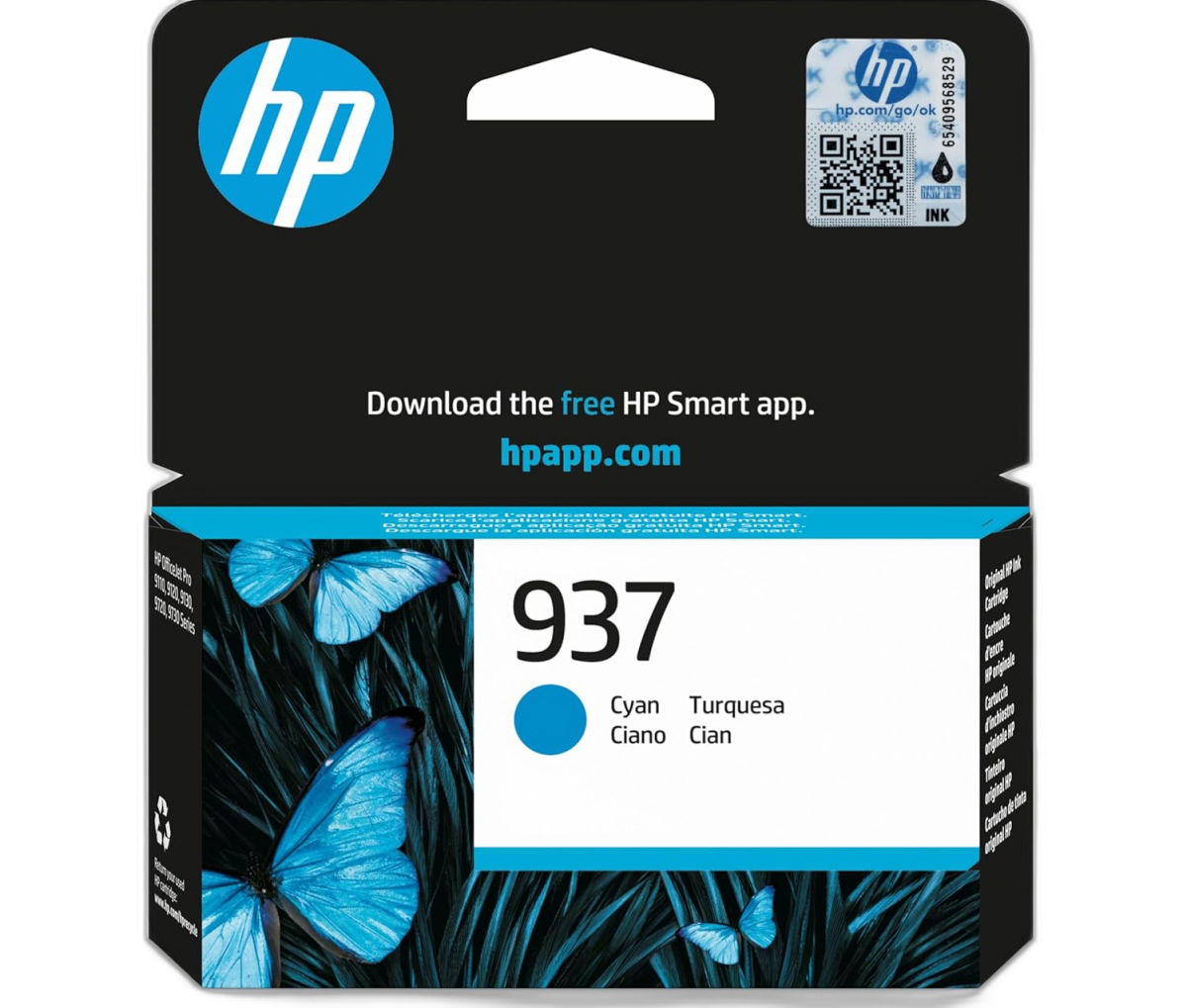 Касета с мастило HP 937 Cyan Original Ink Cartridge; 4S6W2NE#CE1на ниска цена с бърза доставка - BestPC.BG