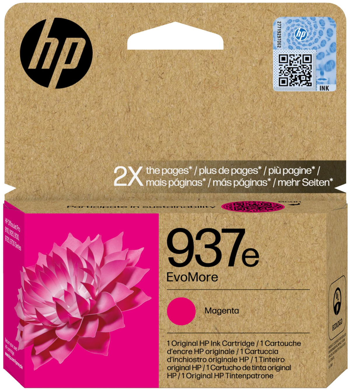 Касета с мастило HP 937e Magenta EvoMore - Максимален брой копия до 1650 страници ISO/IEC 24711; 4S6W7NE#SE1на ниска цена с бърза доставка - BestPC.BG