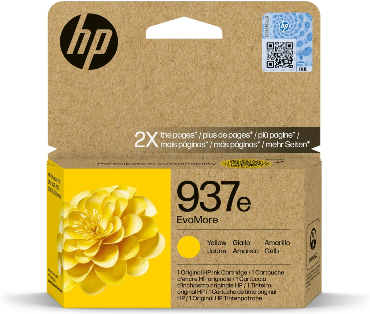 Касета с мастило HP 937e EvoMore - Максимален брой копия до 1650 страници, Жълт, 4S6W8NE#SE1на ниска цена с бърза доставка - BestPC.BG