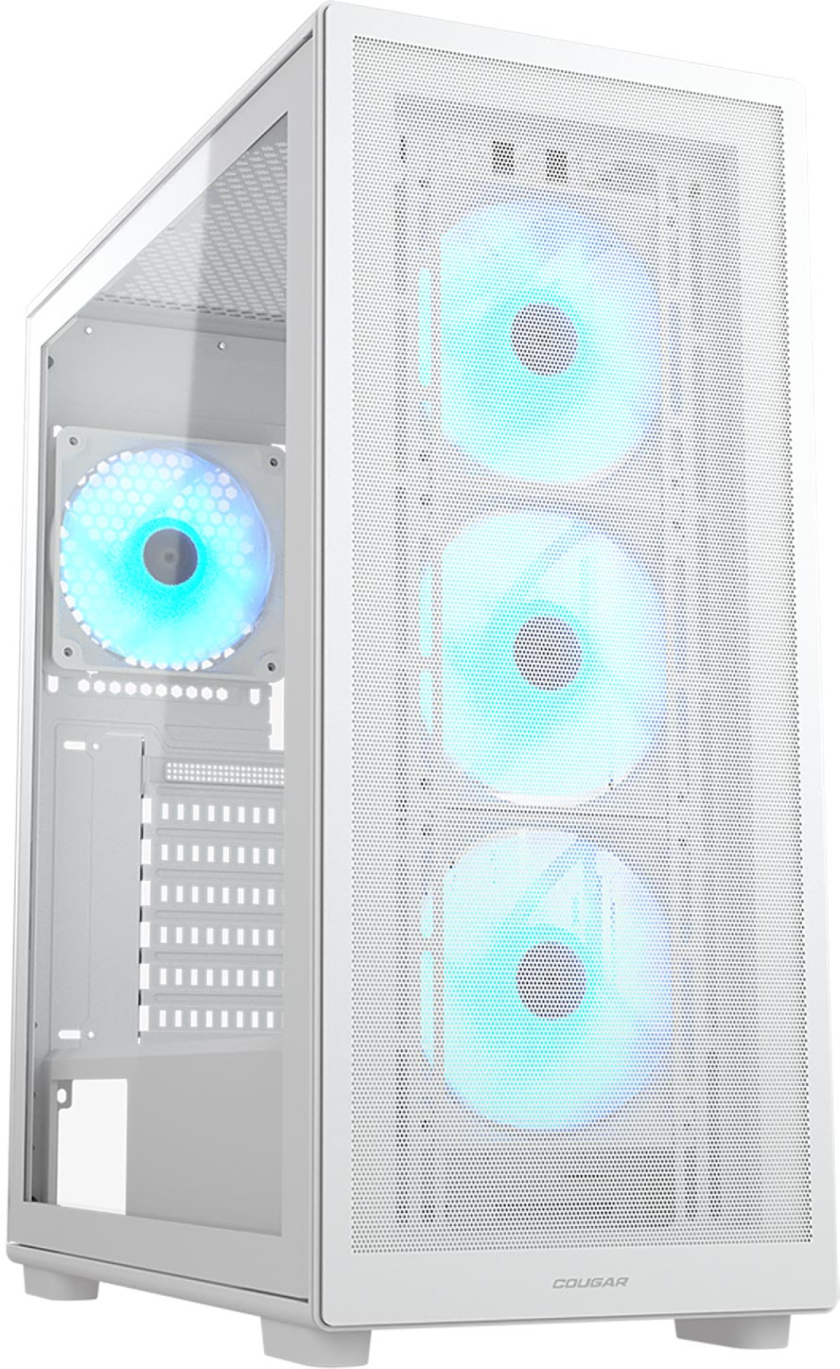 Кутия COUGAR MX220 RGB, Mid Tower, ATX, 4x 120mm ARGB, USB Type-C, Прозрачен капак, Бялна ниска цена с бърза доставка - BestPC.BG