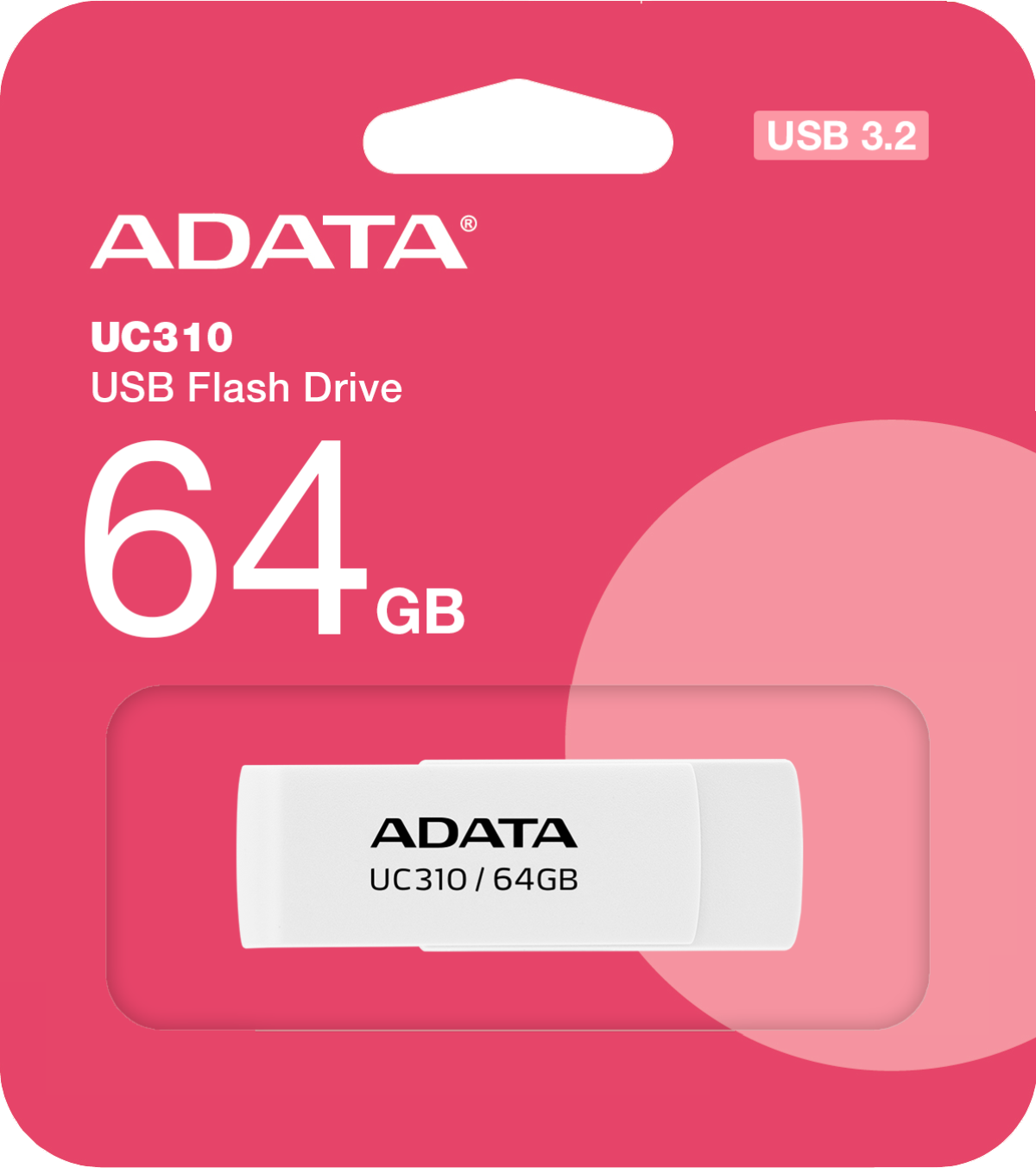 USB флаш памет 64GB TYPE-C UC310 ADATA WHITEна ниска цена с бърза доставка - BestPC.BG