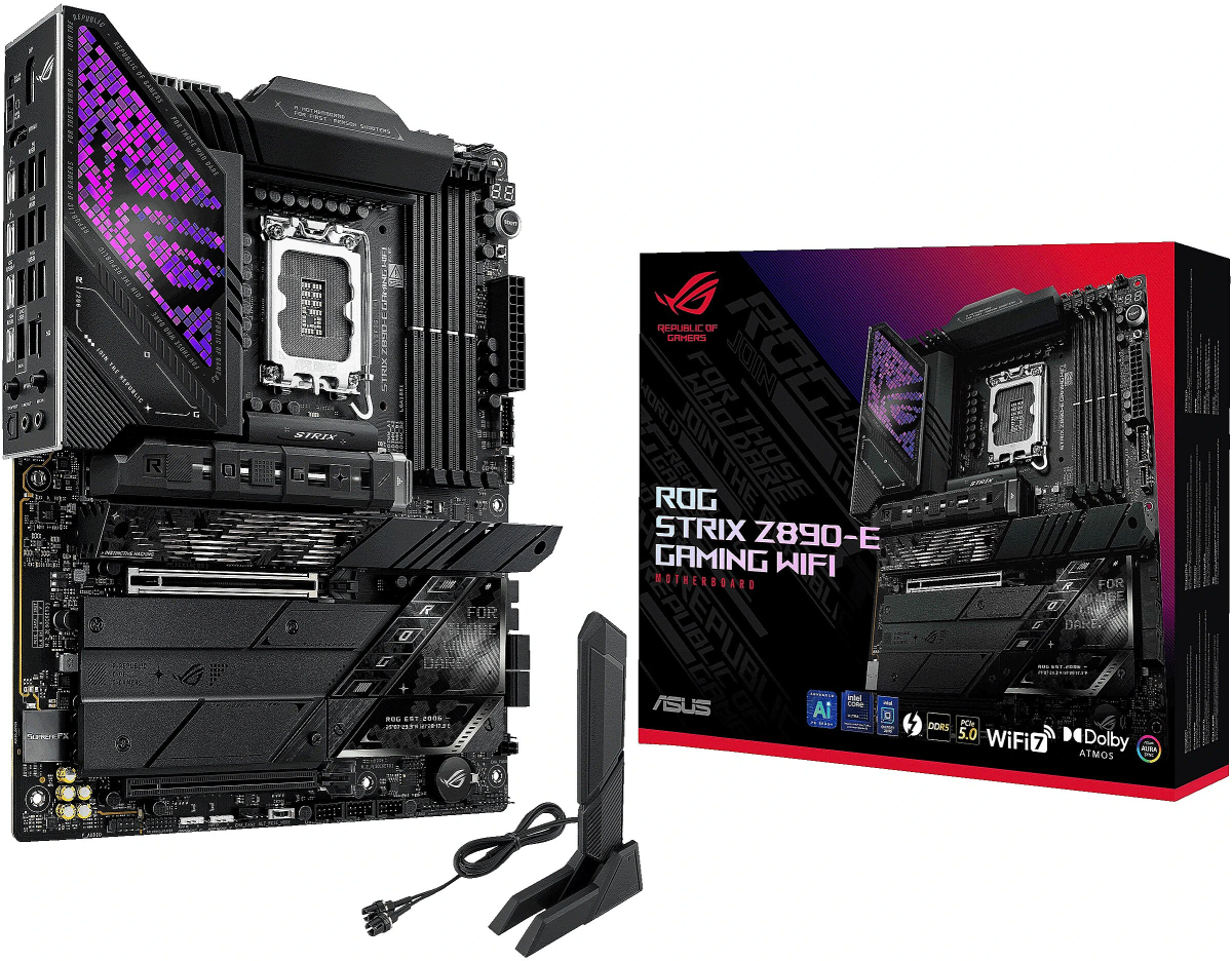 Дънна платка ASUS ROG STRIX Z890-E GAMING WIFI, LGA1851, Core Ultra, 4х DDR5, 5000 Mb/s, 802.11beна ниска цена с бърза доставка - BestPC.BG