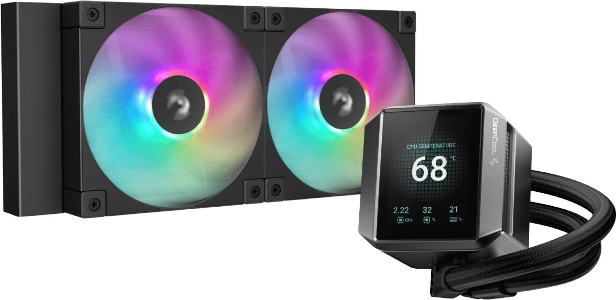 DeepCool водно охлаждане Water Cooling MYSTIQUE 240 ARGB - LCD Screenна ниска цена с бърза доставка - BestPC.BG