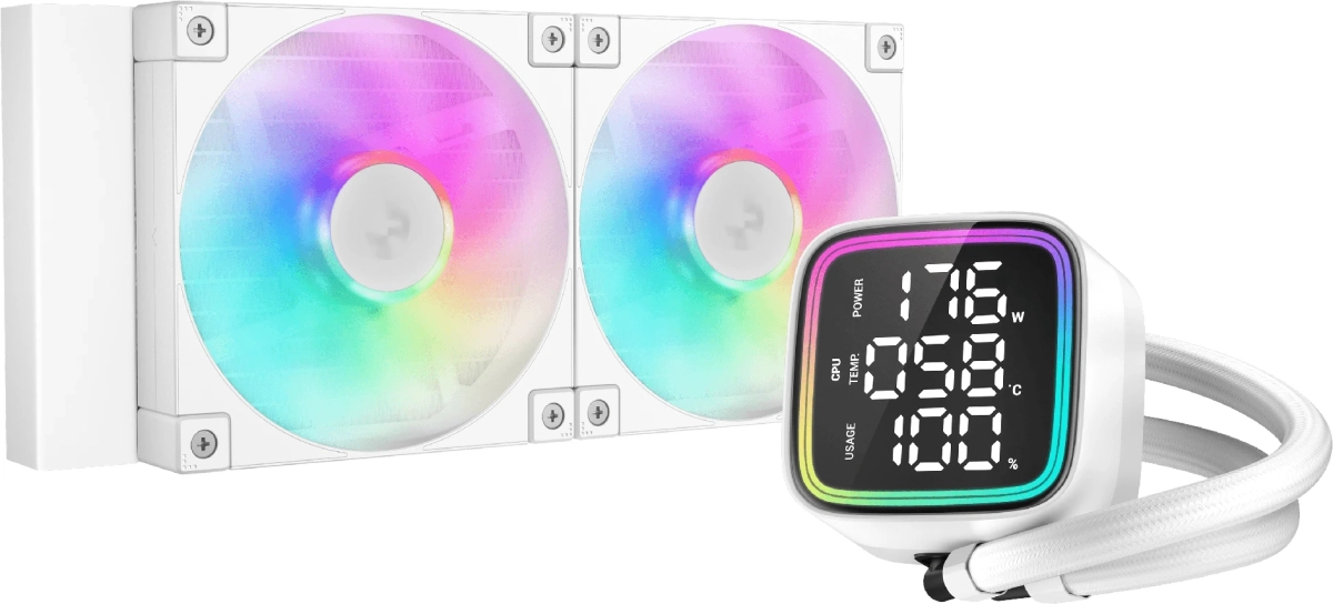 DeepCool водно охлаждане Water Cooling LD240 WH - LED Display, A-RGBна ниска цена с бърза доставка - BestPC.BG