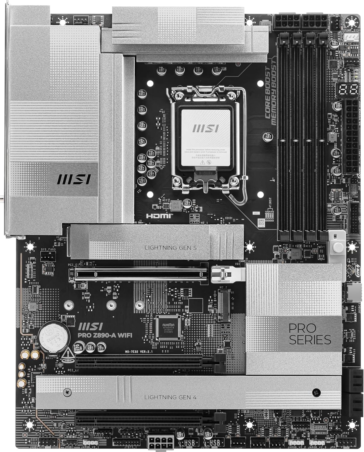 Дънна платка MSI PRO Z890-A WIFI, LGA1851 сокет, 4x DDR5 слота, 256 GB, ATXна ниска цена с бърза доставка - BestPC.BG