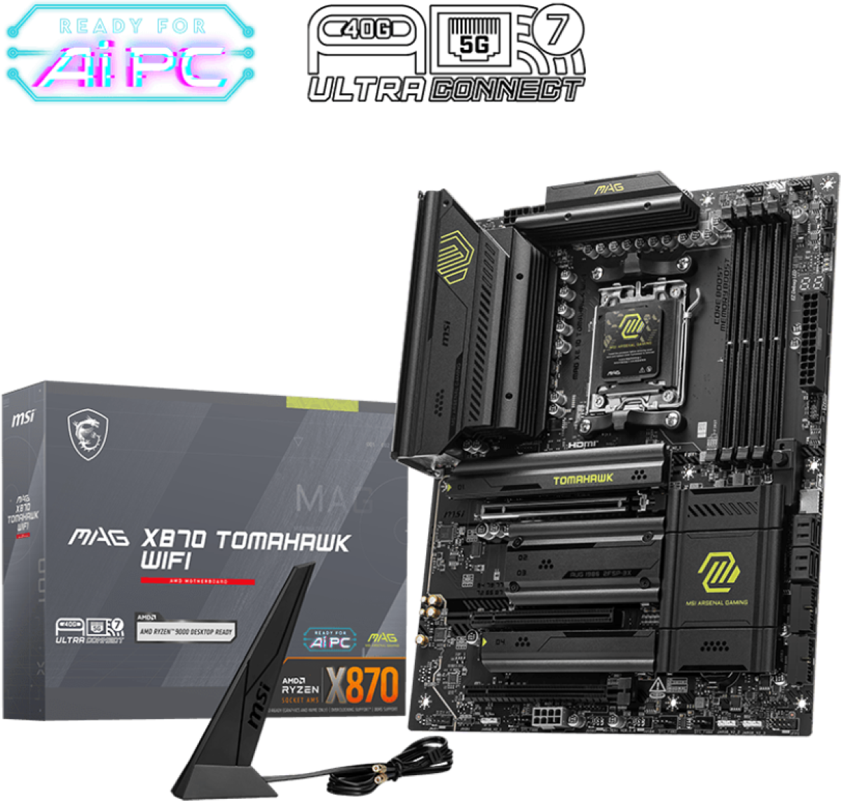 Дънна платка MSI MAG X870 TOMAHAWK, AM5, 4х DDR5, 5000 Mb/s, 802.11be, BT 5.4, USB Type-C, HDMI, ATXна ниска цена с бърза доставка - BestPC.BG