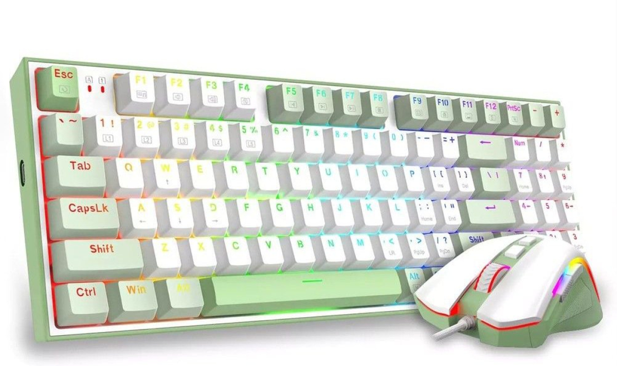 Геймърски комплект клавиатура+мишка Redragon S134 Combo - бялна ниска цена с бърза доставка - BestPC.BG