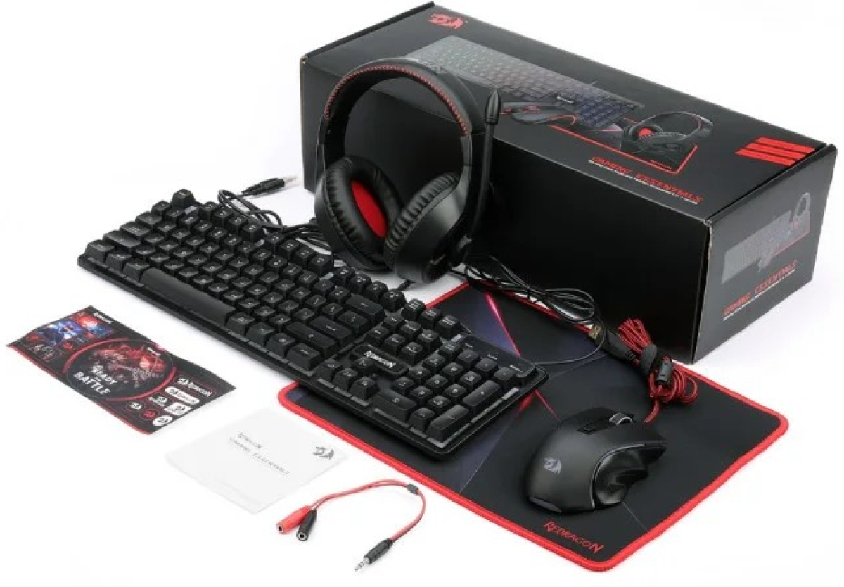 Клавиатура Геймърски комплект Redragon Gaming Combo S137 4 в 1 с RGB подсветка, Черен/Червенна ниска цена с бърза доставка - BestPC.BG