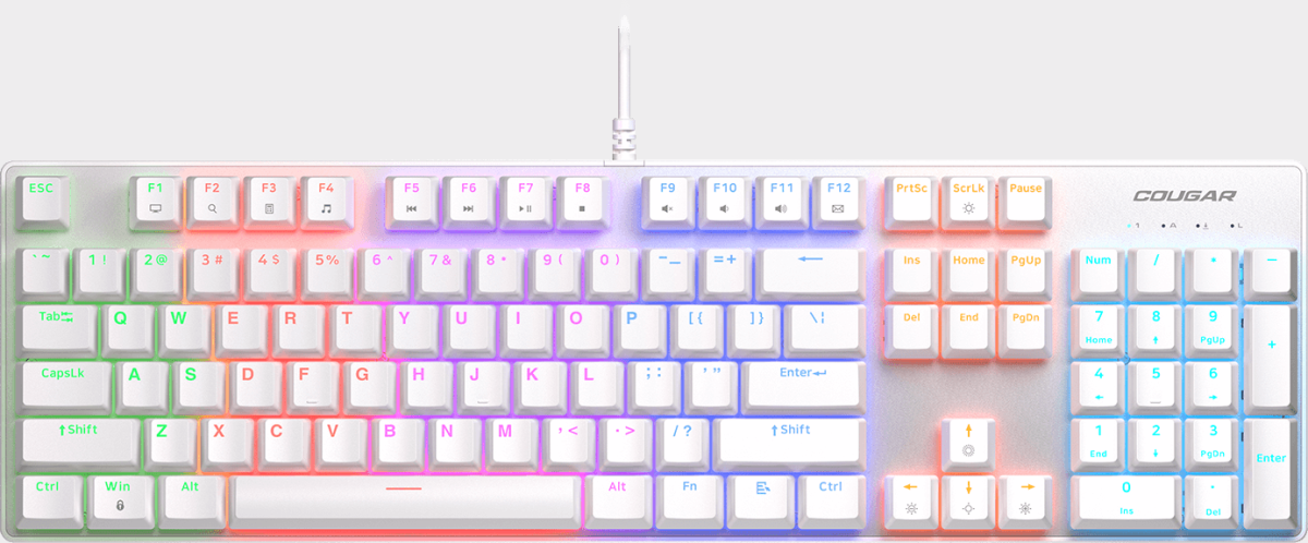 Клавиатура Cougar Ultimus EX, USB кабел, Геймъркса, Механична, Подсветка, 1000 Hz, Бялна ниска цена с бърза доставка - BestPC.BG