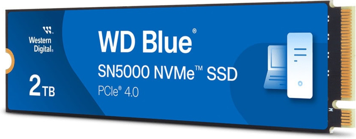 SSD WD Blue SN5000 2TB M.2 2280 PCIe Gen4 x4 NVMe TLC, Read-Write: 5150-4850 MBps, IOPS 650K-770K, TBW: 900на ниска цена с бърза доставка - BestPC.BG