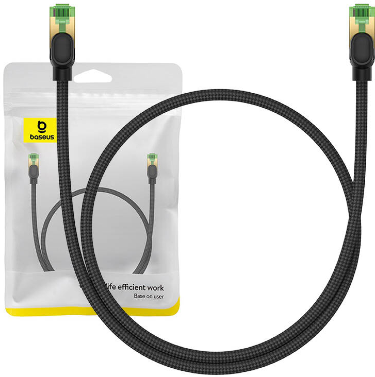 Мрежов кабел Baseus RJ45, Cat.8, 40Gbps, 0,5 м B0013320C111-00 - черенна ниска цена с бърза доставка - BestPC.BG