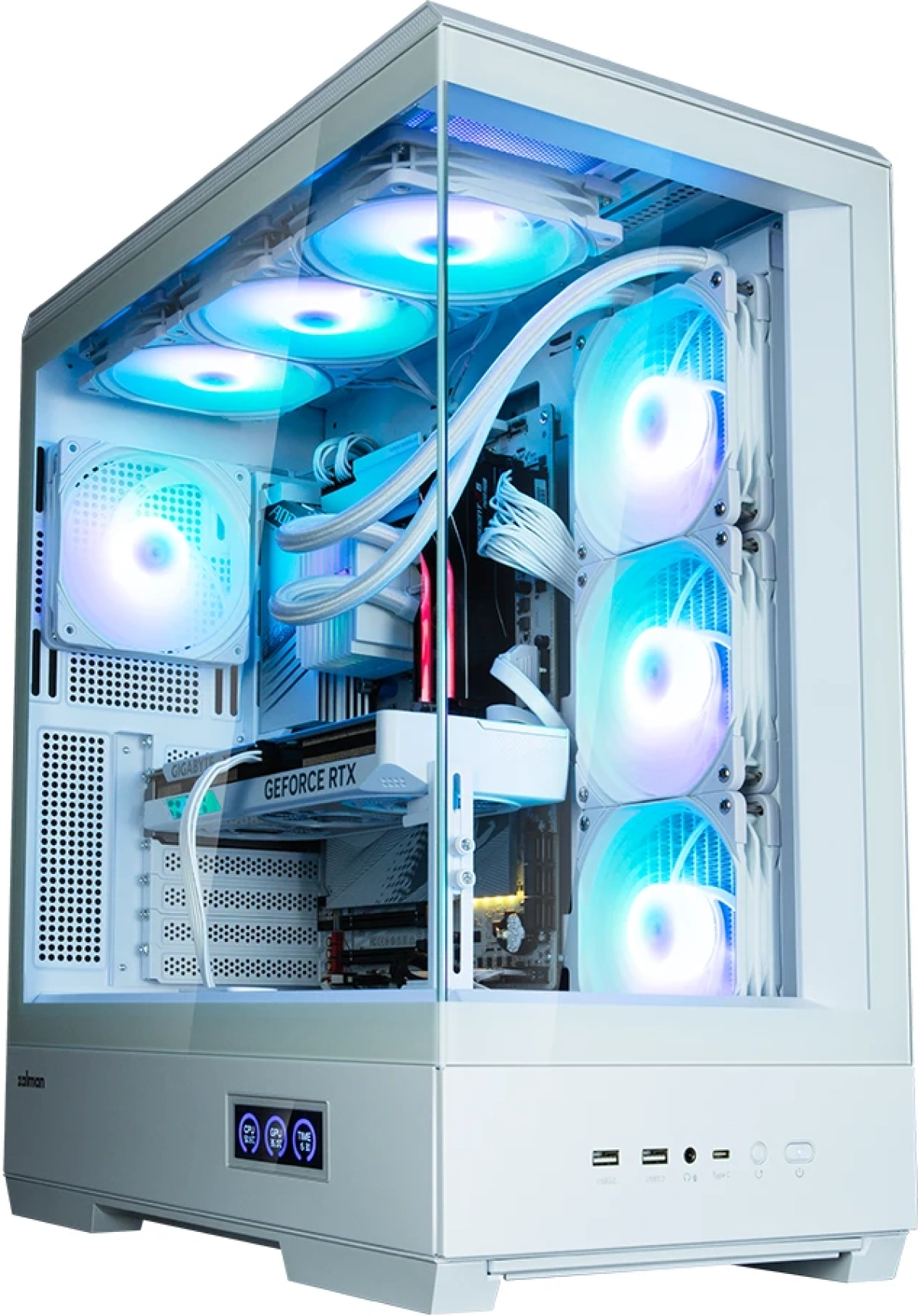 Zalman кутия Case ATX - P50 DS White - Digital Display, Addressable RGBна ниска цена с бърза доставка - BestPC.BG