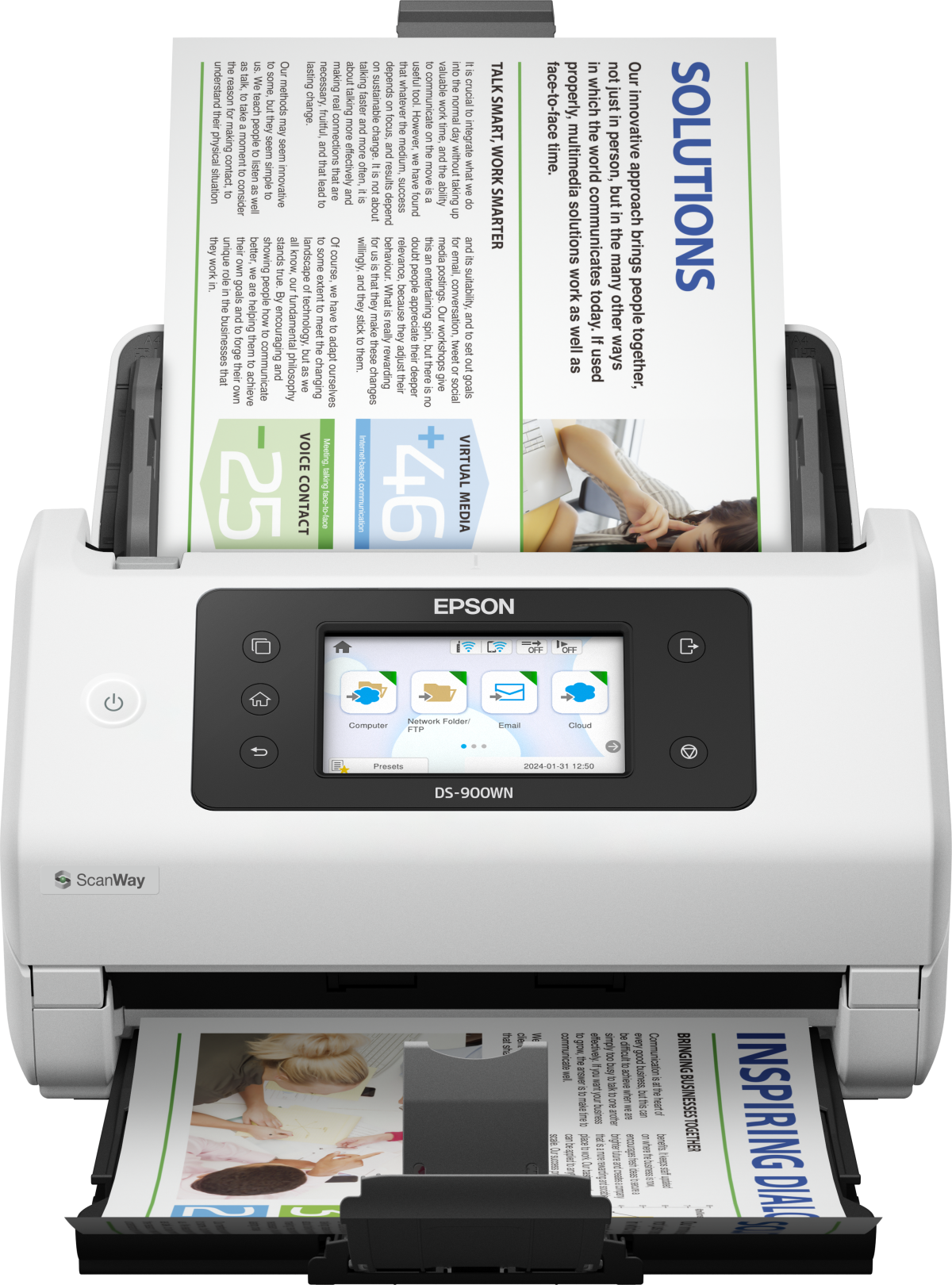 Скенер EPSON Scanner DS-900W A4 network and Wifi autonome compatible with Open Platform 70ppm-140ipm feeder 100 sheetsна ниска цена с бърза доставка - BestPC.BG