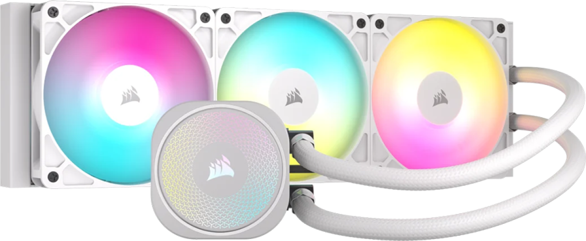 Водно охлаждане CORSAIR NAUTILUS 360 ARGB, 360 мм радиатор, течен охладител за процесор, Бялна ниска цена с бърза доставка - BestPC.BG