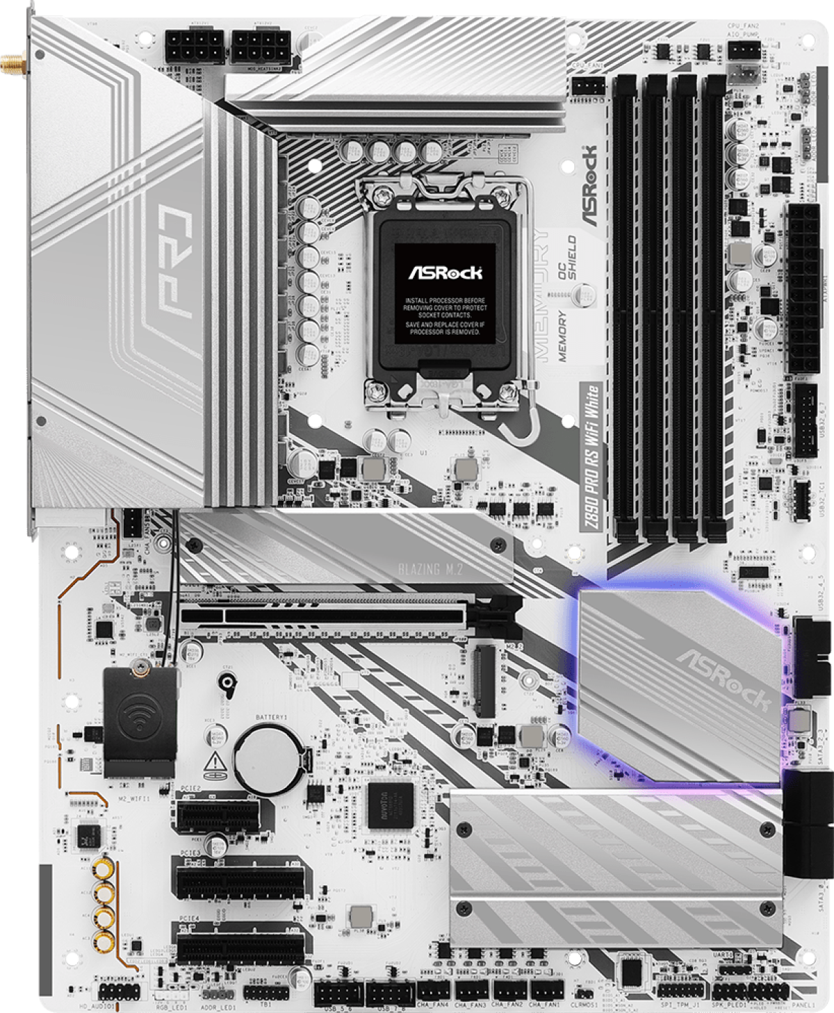 Дънна платка ASRock Z890 Pro RS WIFI White, LGA 1851на ниска цена с бърза доставка - BestPC.BG