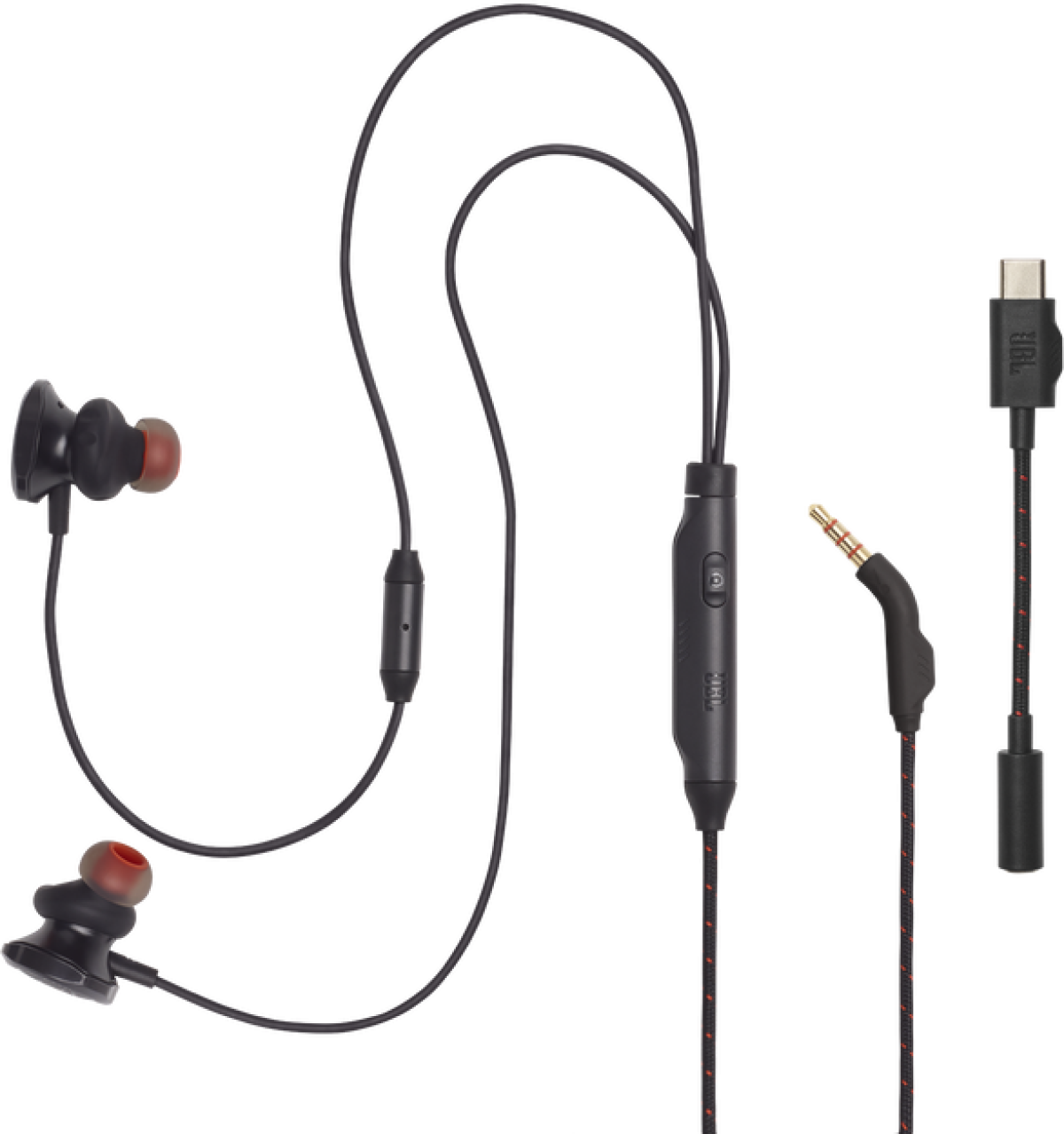 Слушалки JBL Quantum 50C, In Ear, 16 Ω, 8.6 mm, 20 Hz - 20 kHz, 97 dB, Микрофон, Черенна ниска цена с бърза доставка - BestPC.BG